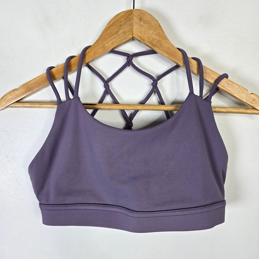 P'tula Sports Bra Medium Purple Strappy Back Athletic Workout Tank Top